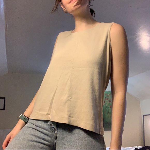 Cabin Creek Tops - Cream/Taupe Tank